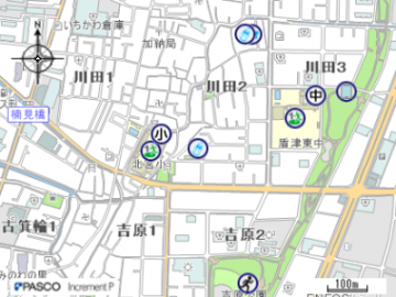 東大阪市立北宮こども園付近の地図