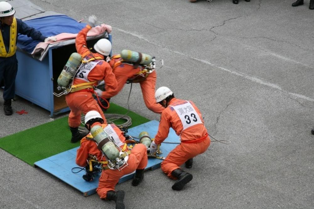 救助訓練の写真