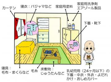 規制される家庭用品の例の画像