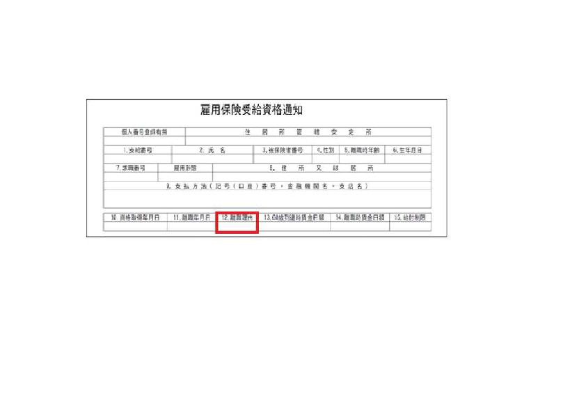雇用保険受給資格通知
