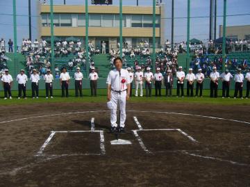 日本少年野球東大阪市長旗争奪野球大会中学生大会開会式の写真