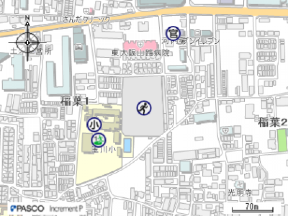 石切市民広場の地図
