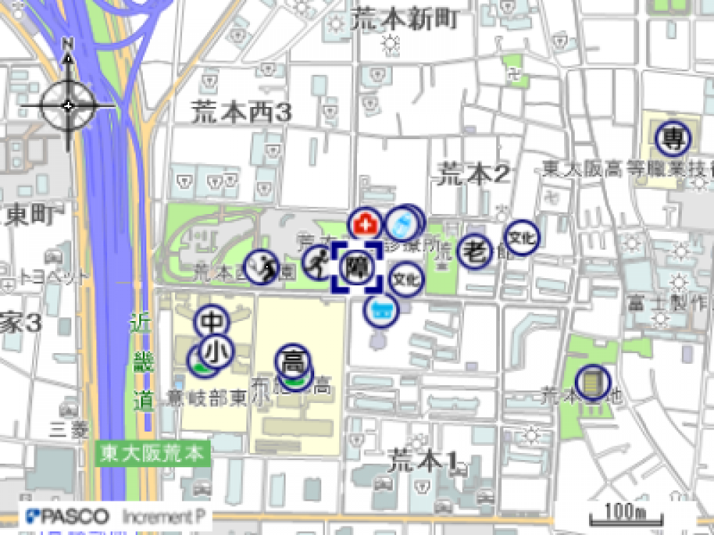 荒本障害者センターの地図