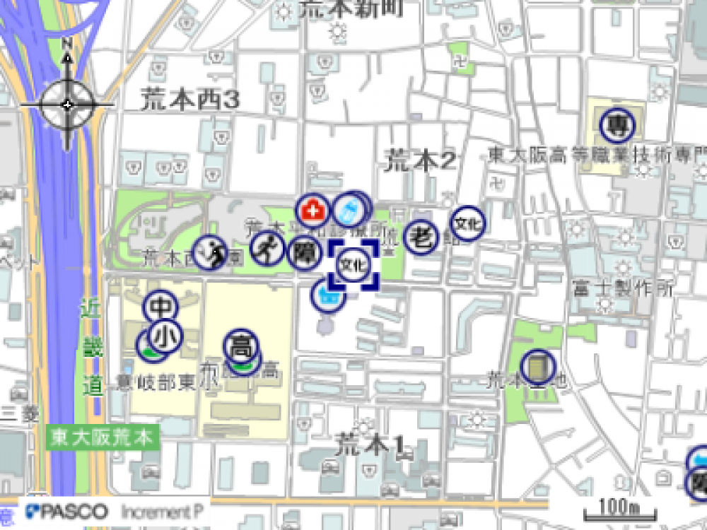  荒本人権文化センターの地図