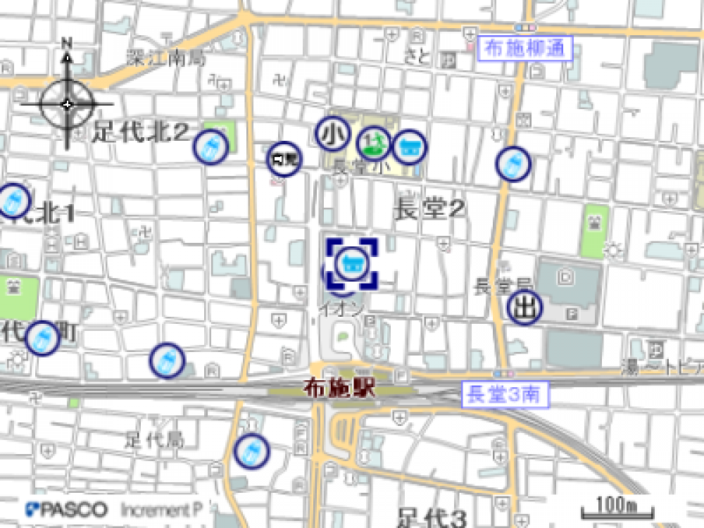 布施駅前市民プラザの地図