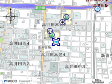 高井田西公民分館の地図はこちらをクリック