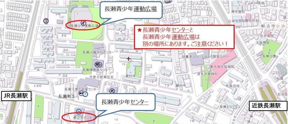 長瀬青少年センターの地図