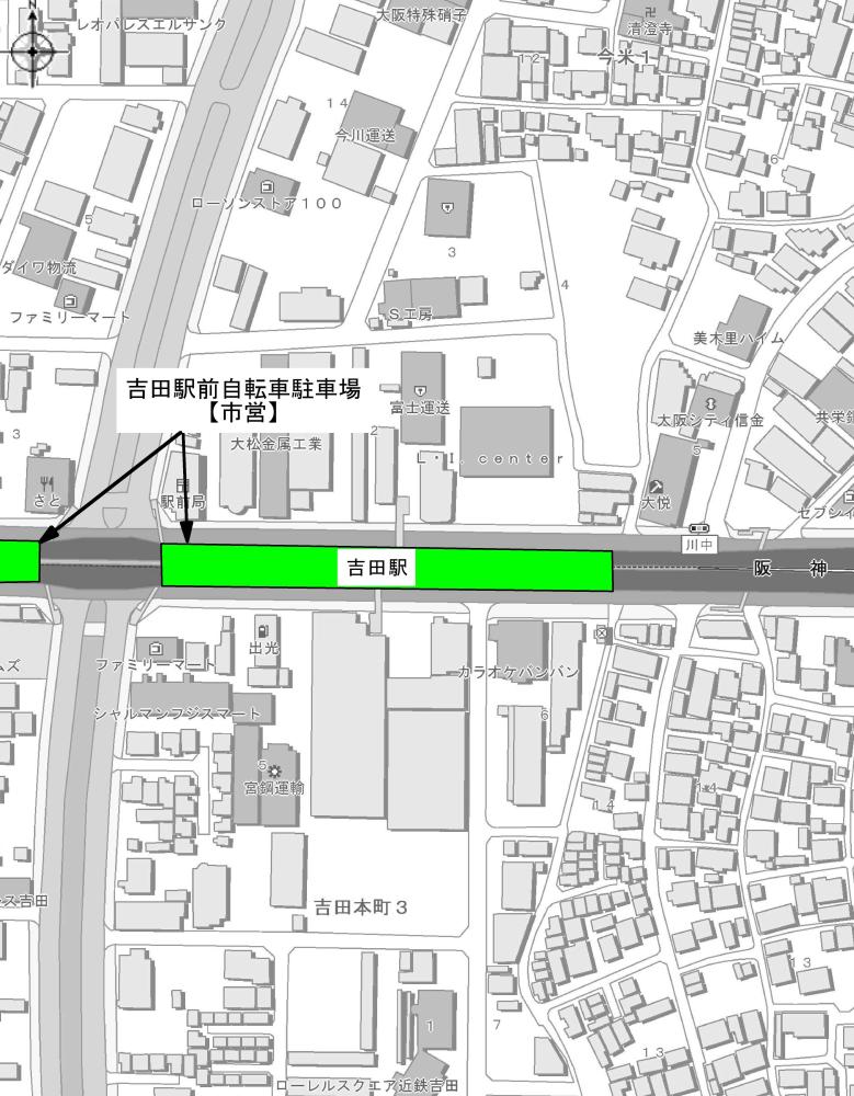 吉田駅周辺自転車駐車場案内図