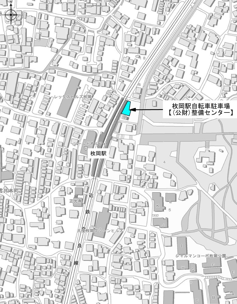 枚岡駅周辺自転車駐車場案内図