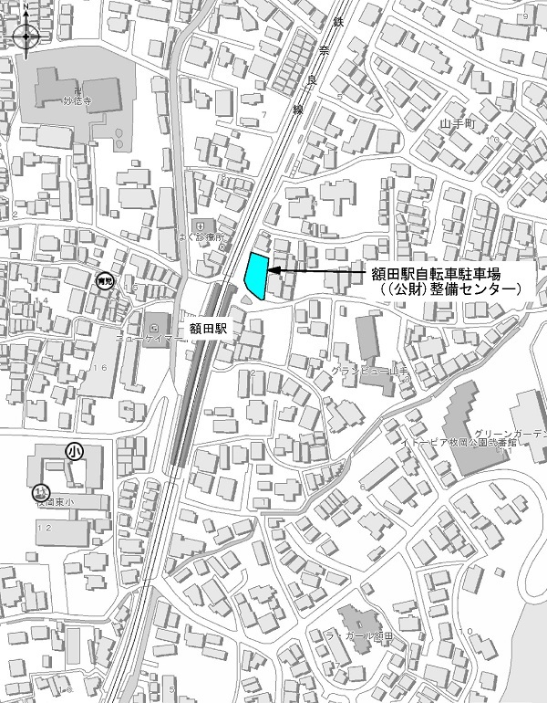 額田駅周辺自転車駐車場案内図