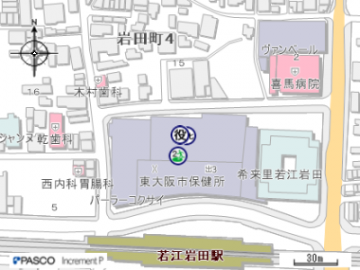 東大阪市保健所の地図はこちらをクリック