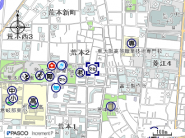 荒本共同浴場(寿湯) の地図はこちらをクリック