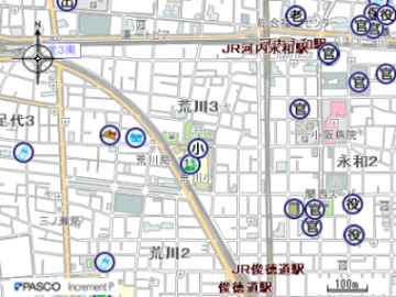 荒川小学校の地図はこちらをクリック