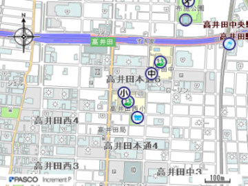 高井田西小学校の地図はこちらをクリック