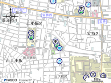 上小阪小学校の地図はこちらをクリック