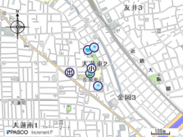 長瀬東小学校の地図はこちらをクリック