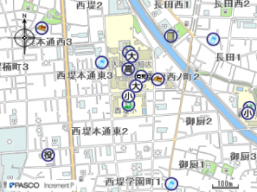 西堤小学校の地図はこちらをクリック