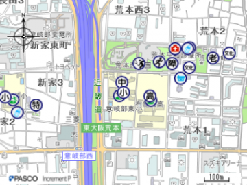 意岐部東小学校の地図はこちらをクリック