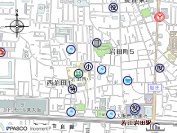 岩田西小学校の地図はこちらをクリック