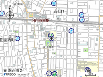 花園北小学校の地図はこちらをクリック