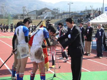 中学生ラグビーフットボール大会閉会式の写真