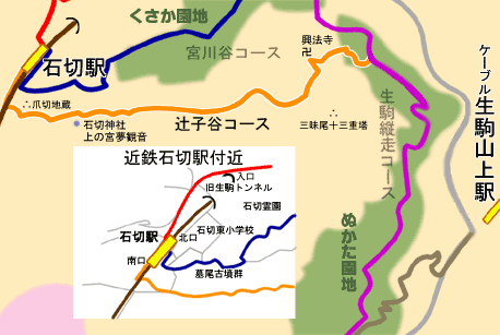 辻子谷コースの地図