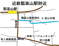 客坊谷コース（瓢箪山駅周辺）の地図