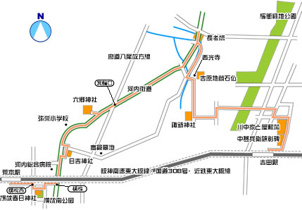 C地区：荒本～吉田の地図