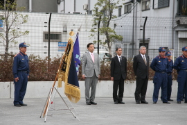 市長・副市長が帰任式に出席している写真