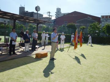 第27回東大阪市高等学校テニス大会　開会式の写真