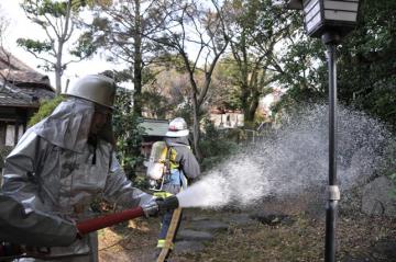 千手寺の消防訓練の写真