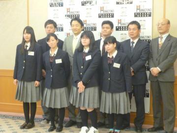 日新高校短期語学留学生表敬訪問の写真