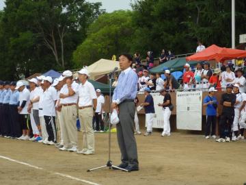 市子ども会ソフトボール大会 開会式の写真