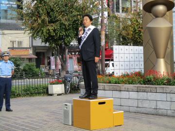 秋の全国交通安全運動　早朝街頭指導キャンペーンの写真