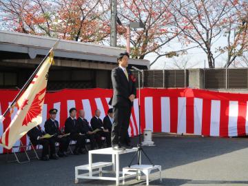 枚岡警察　歳末警戒部隊発隊式の写真