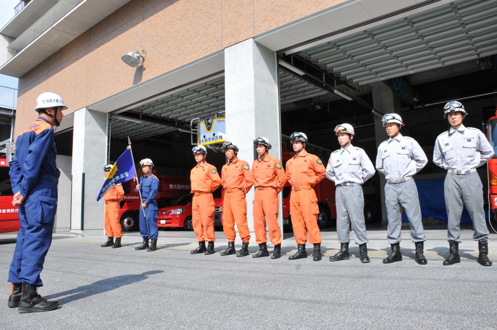 緊急消防援助隊(大阪府隊)救助隊・救急隊の第3次派遣隊　発隊式1