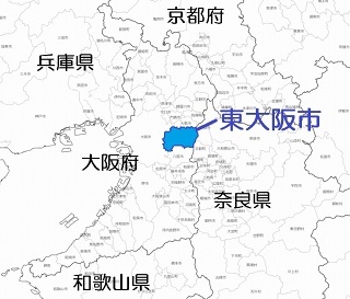 東大阪市の位置図