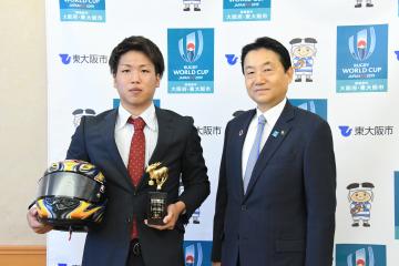 鈴鹿8時間耐久ロードレース2018SSTクラス優勝松本隆征選手表敬訪問の写真