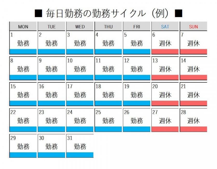 勤務サイクル(毎日勤務)