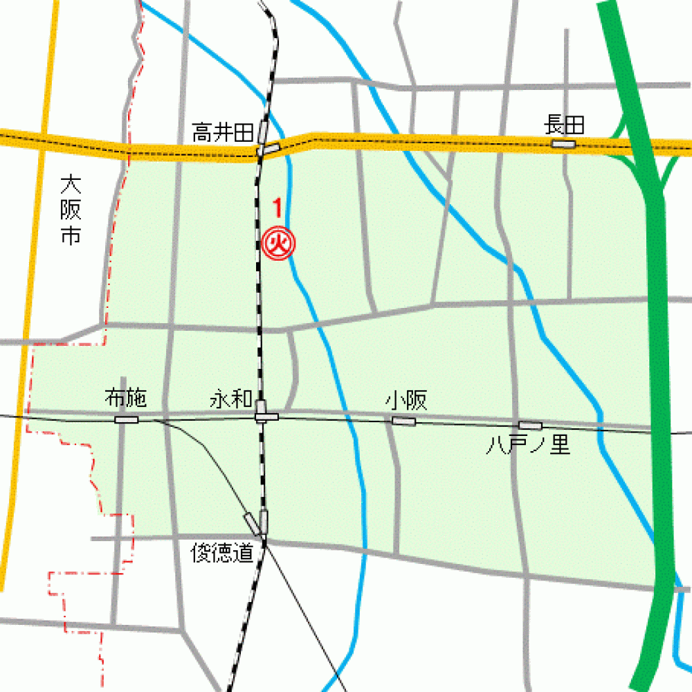D地域の地図