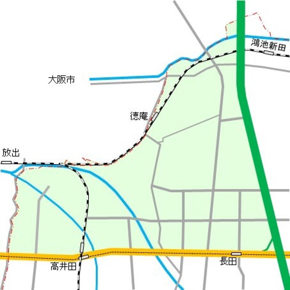 E地域の地図