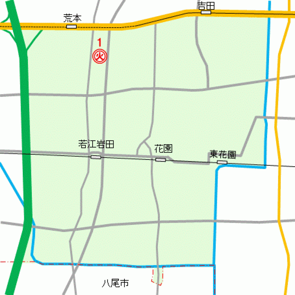 F地域の地図