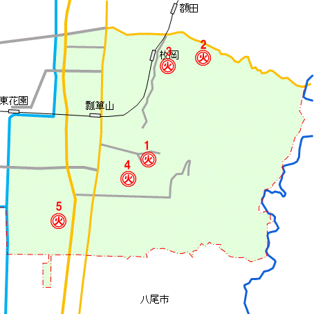 B地域の地図