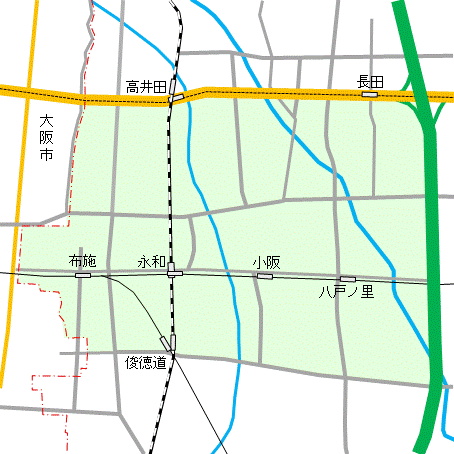 F地域の地図