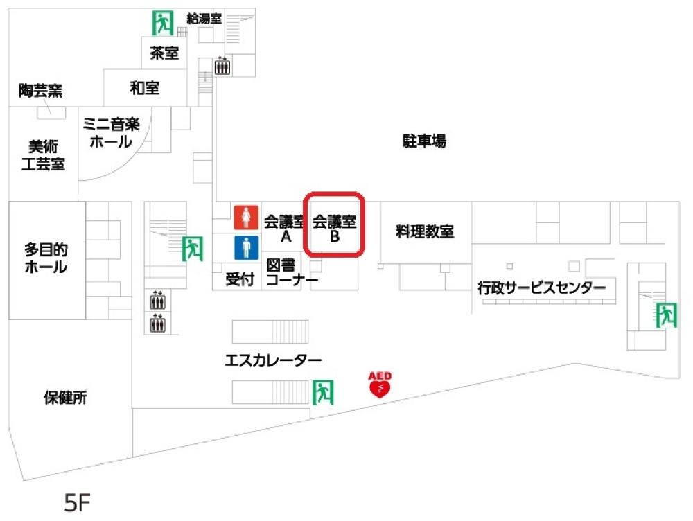 若江岩田駅前市民プラザのフロアマップ