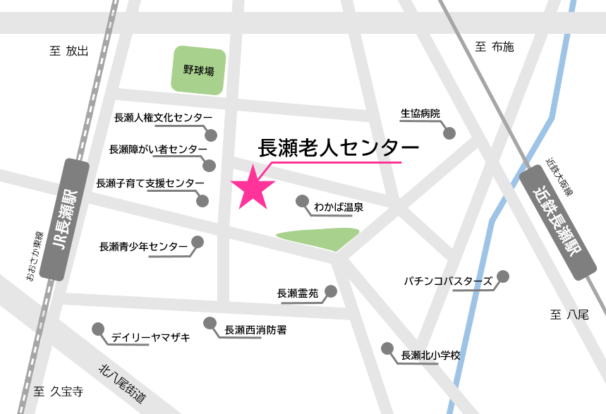 長瀬老人センター周辺の地図