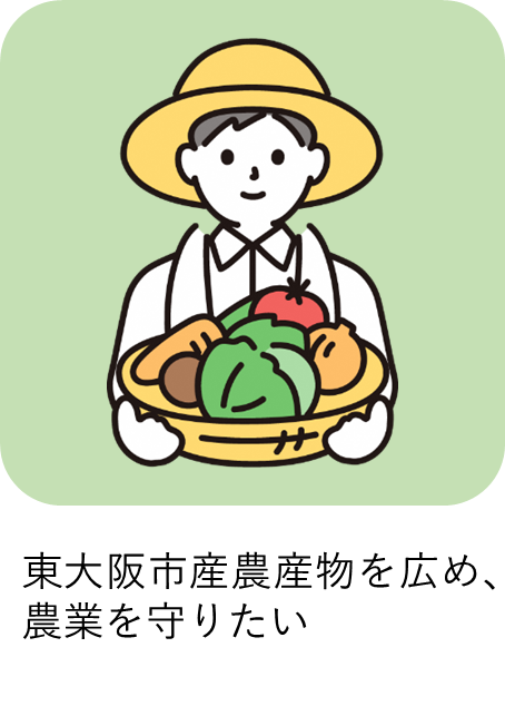東大阪市産農作物を広め、農業を守りたい