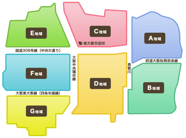 東大阪市エリアマップ